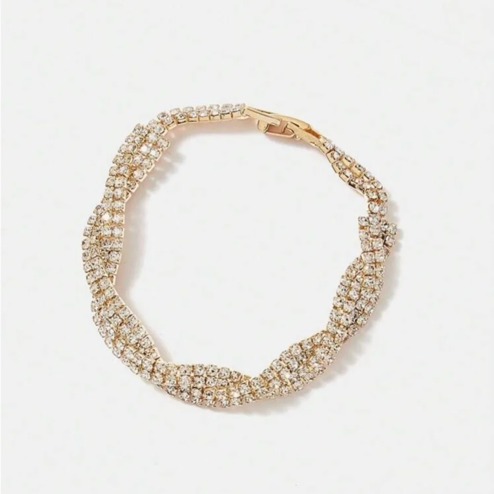 Rhinestone Bracelet In Gold